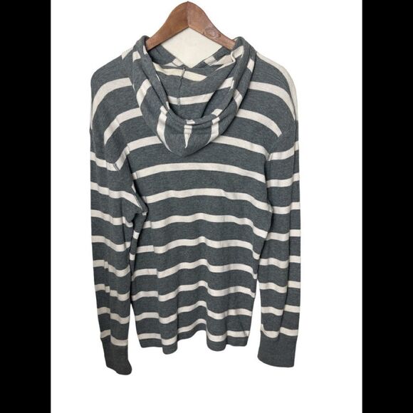 AMERICAN Eagle vintage fit grey and white long sleeve hooded sweater medium - Picture 2 of 6